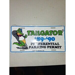 VINTAGE METAL  Tailgators 89-90 Parking Permit Car Tag